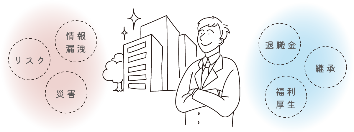 企業の困りごとを保険でサポート